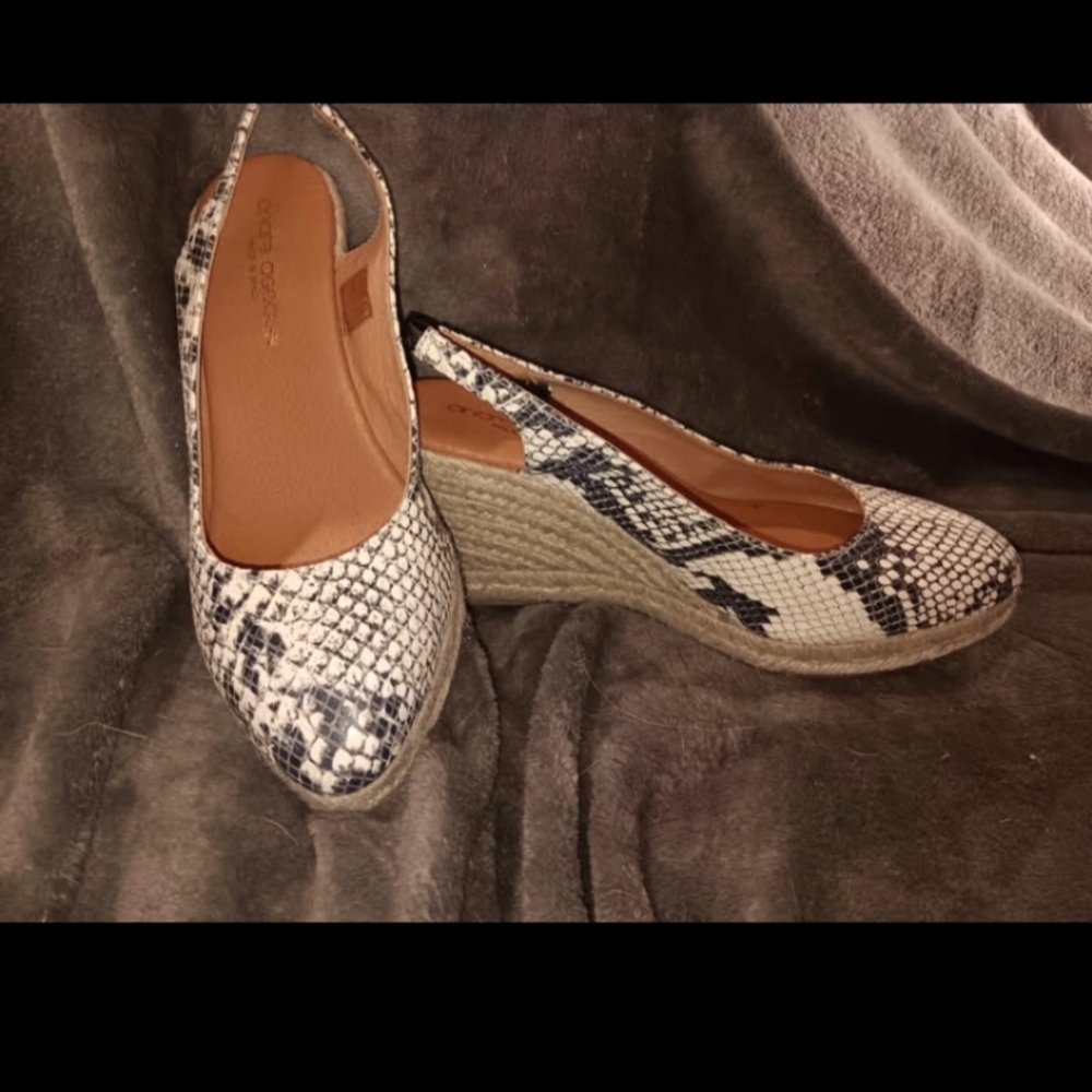 Andre Assous Snakeskin Wedge Espadrilles